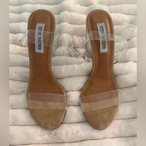 Steve Madden Clear Strap Heels - Tan